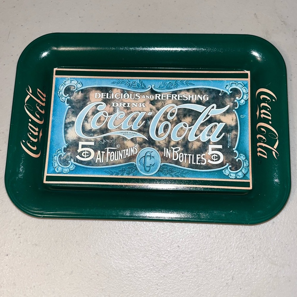 Vtg 1989 Coke Brand Tip Tray - Delicious and Refreshing Drink Coca-Cola 5 Cents